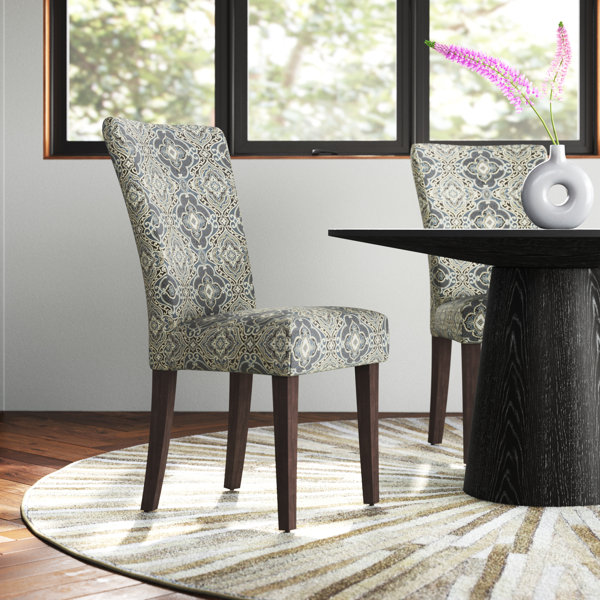 Blue pattern best sale dining chairs